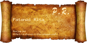 Patonai Rita névjegykártya