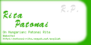 rita patonai business card